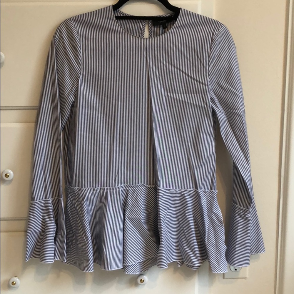 Theory pIn stripe blouse